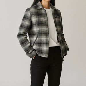 Guideboat Company Dark Gray Ombre Plaid New England Traveler Jacket XS